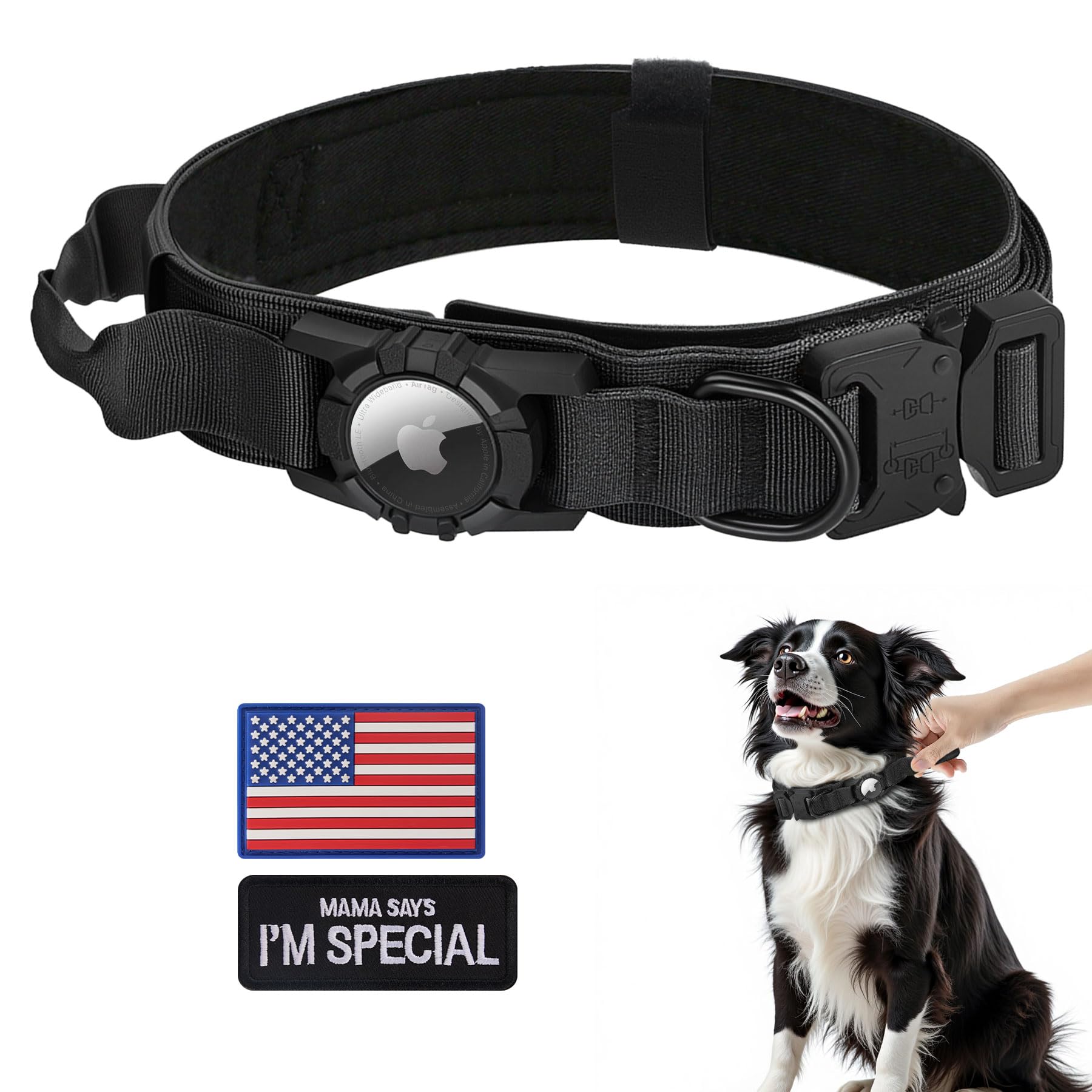 AGPETS Quick-release metal clasp enables emergency release for safety.