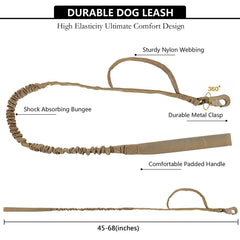 AGPETS Tactical AirTag dog collar brown M holder-detail showcases integrated AirTag mount and durable 1001D nylon.