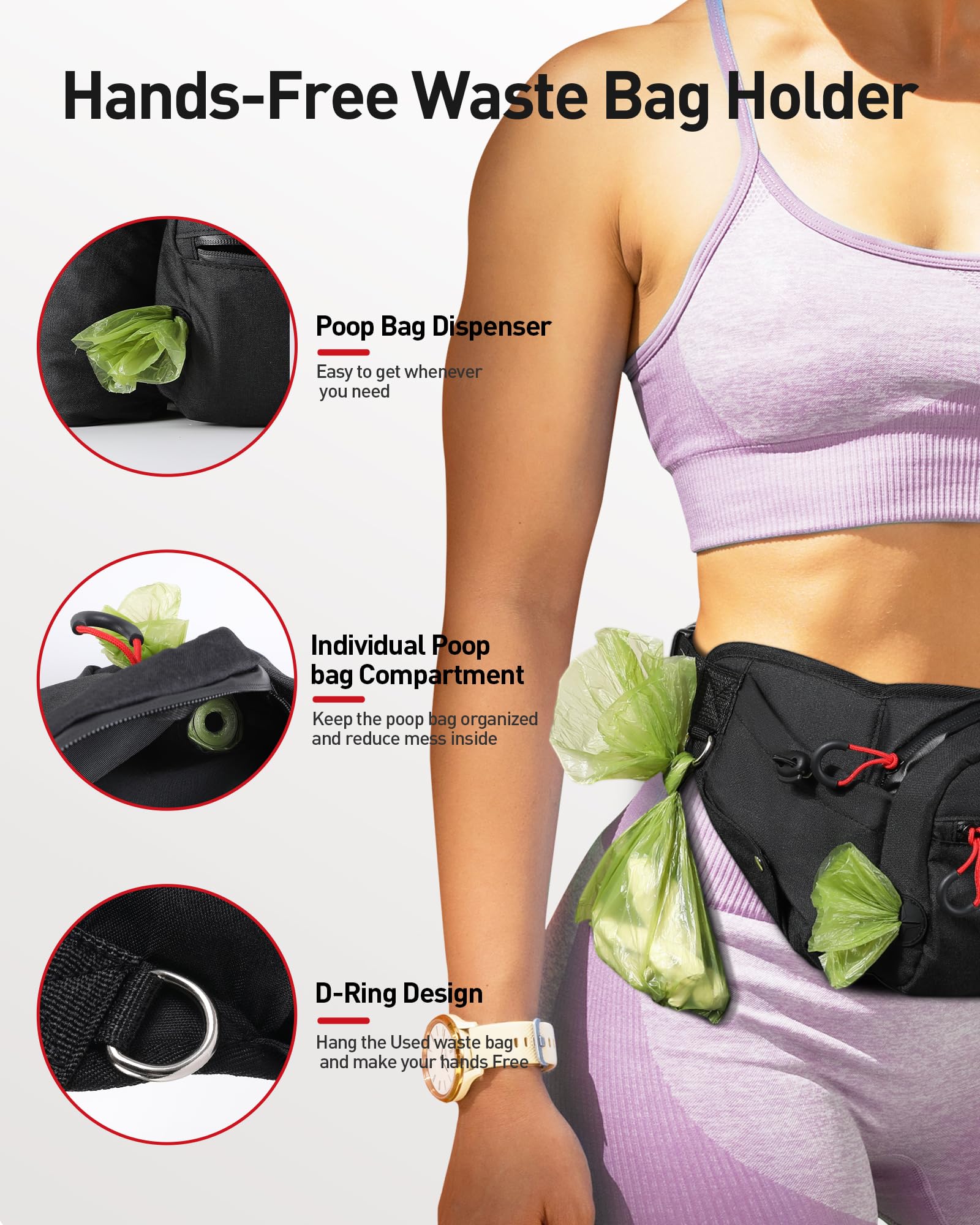 AGPTEK waterproof zipper detail protects essentials in rainy conditions.