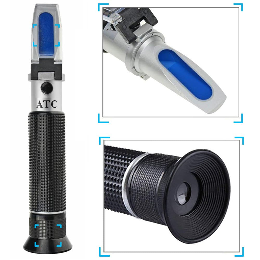 Agriculture Solutions salinity refractometer durable chromium body for long-lasting use.