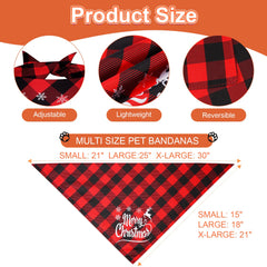 Agroon Christmas dog bandana reversed pattern back demonstrates versatile holiday outfits.