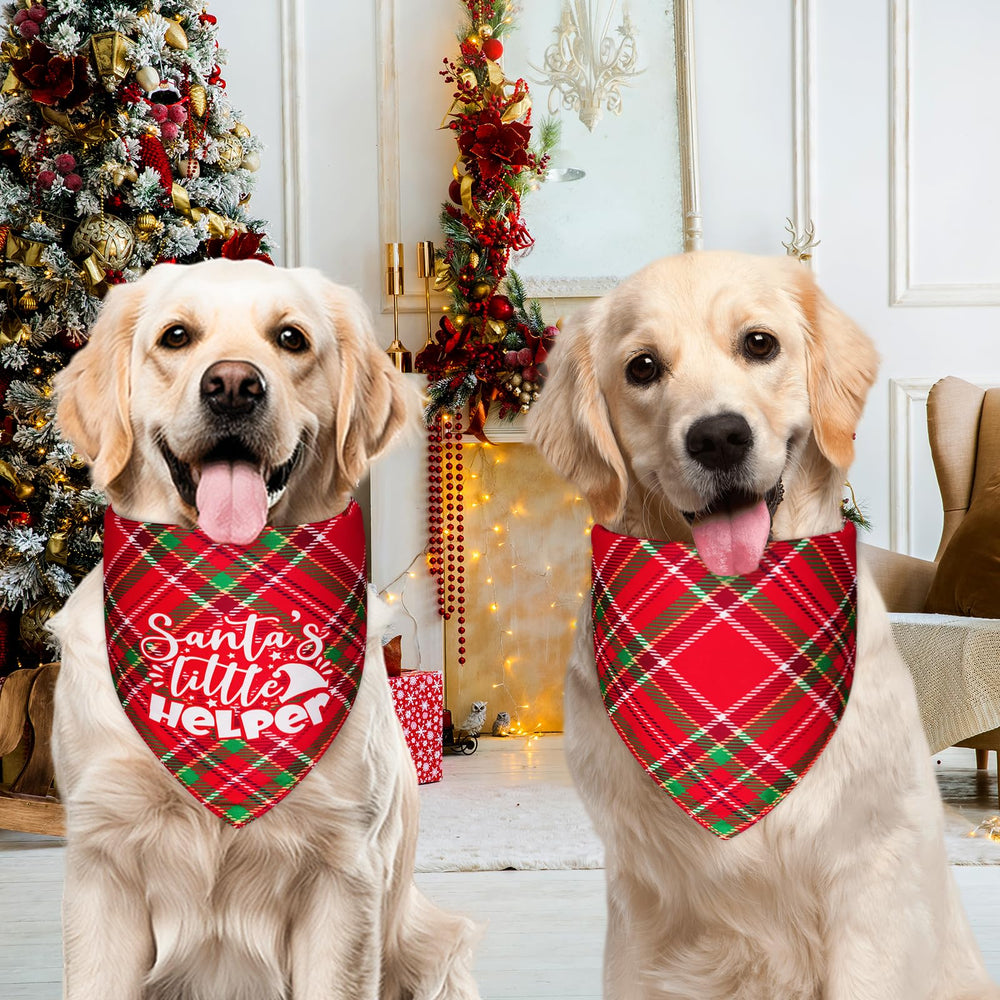 Agroon Christmas dog bandana small 15x21 neck fit demonstrates secure knot and easy care.