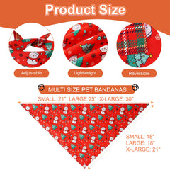 Agroon Christmas dog bandana small reversible-pattern offers versatile holiday looks.