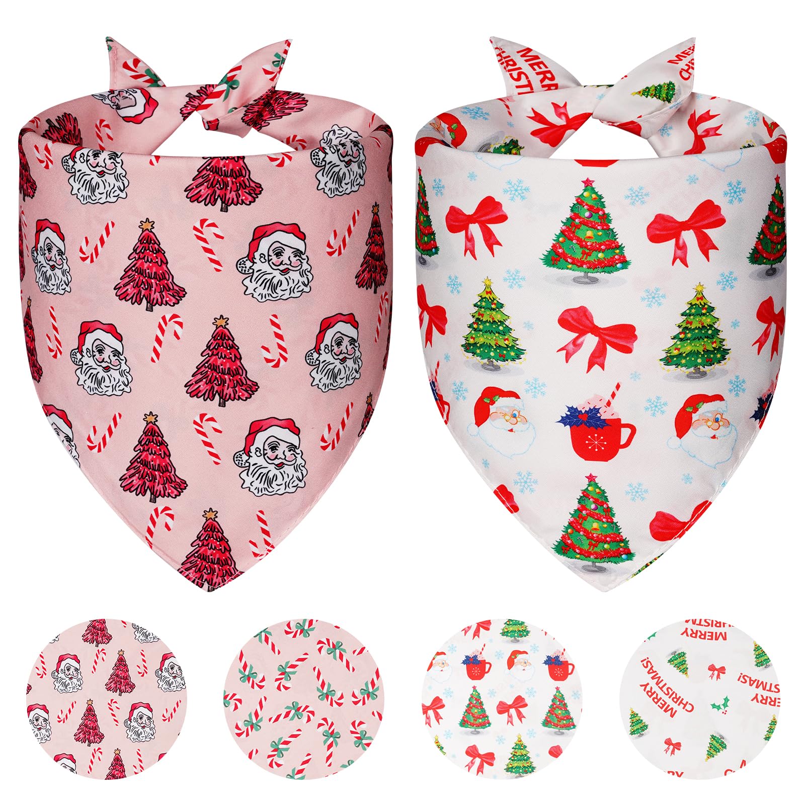 Agroon Christmas dog bandanas pattern1 worn by a playful pup for festive photos.