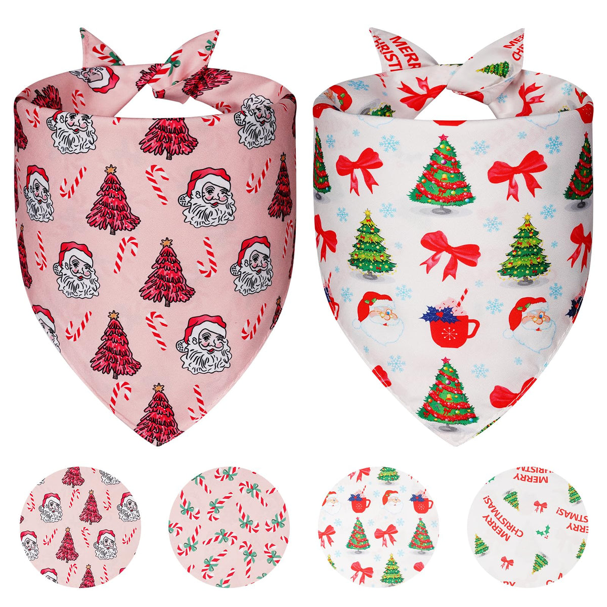 Agroon Christmas dog bandanas pattern1 worn by a playful pup for festive photos.