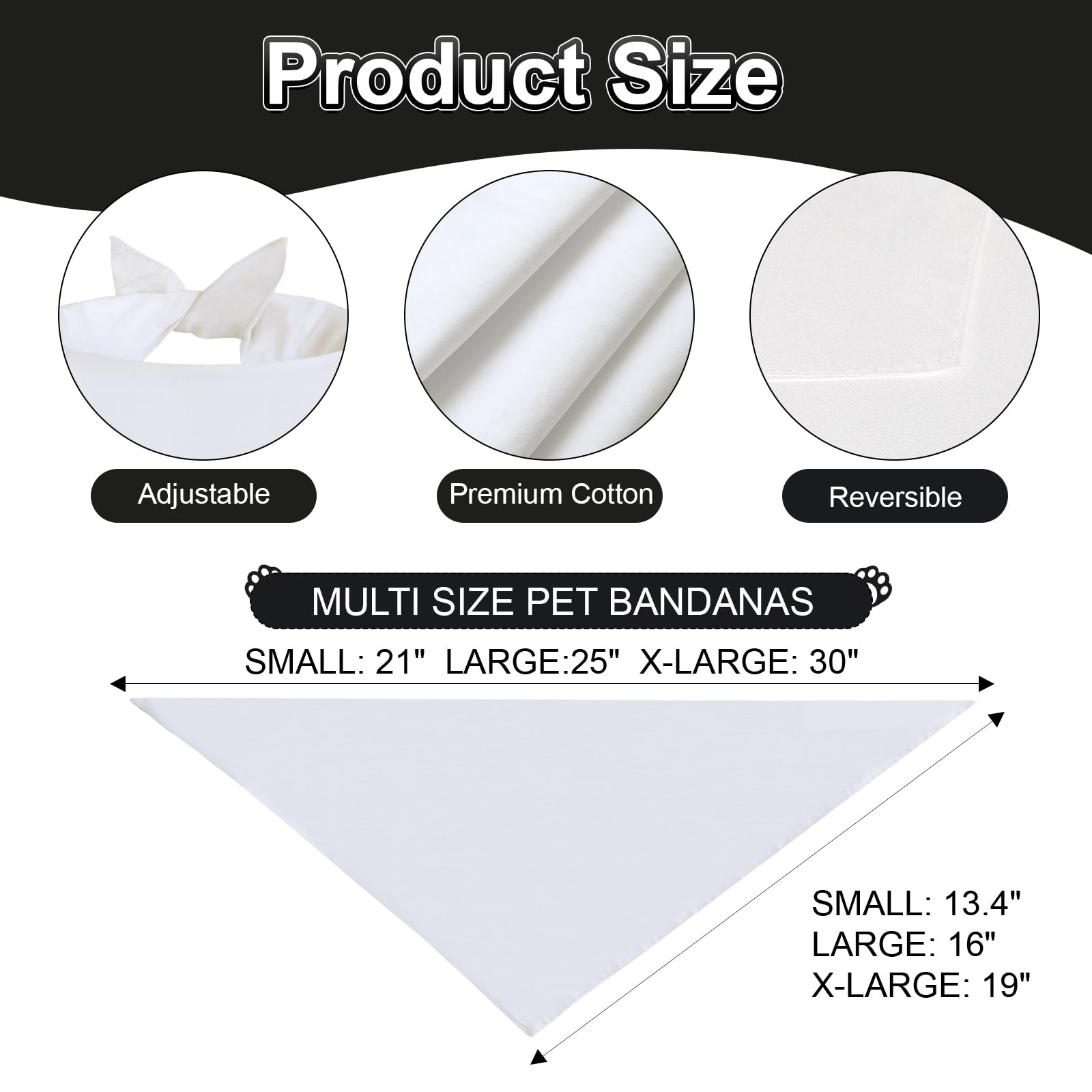 Agroon diy bandana cotton white texture, great for iron-on designs or HTV projects.
