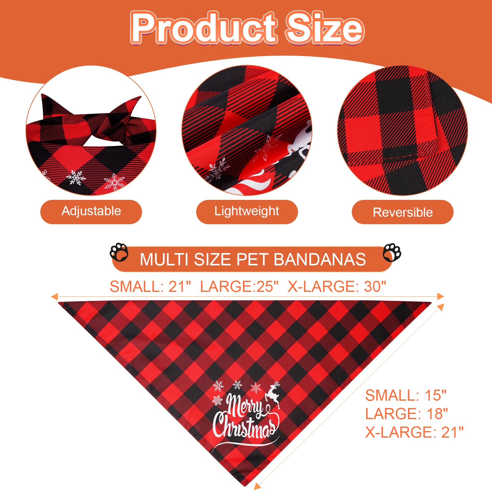 Agroon dog bandana 15x21 front fits small pets up to 14in for snug wear