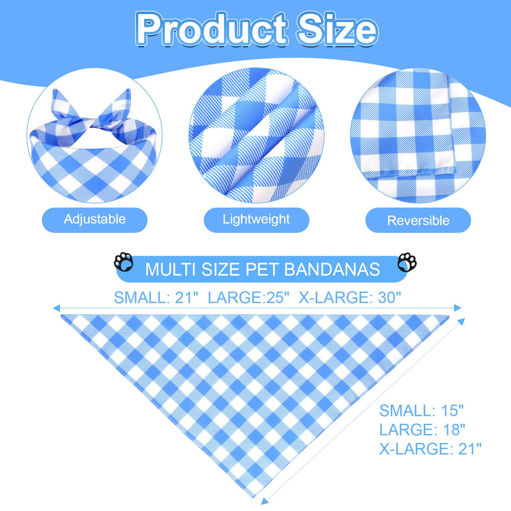 Agroon dog bandana blue plaid triangle large adds bold look.