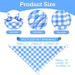 Agroon dog bandana blue plaid triangle large adds bold look.