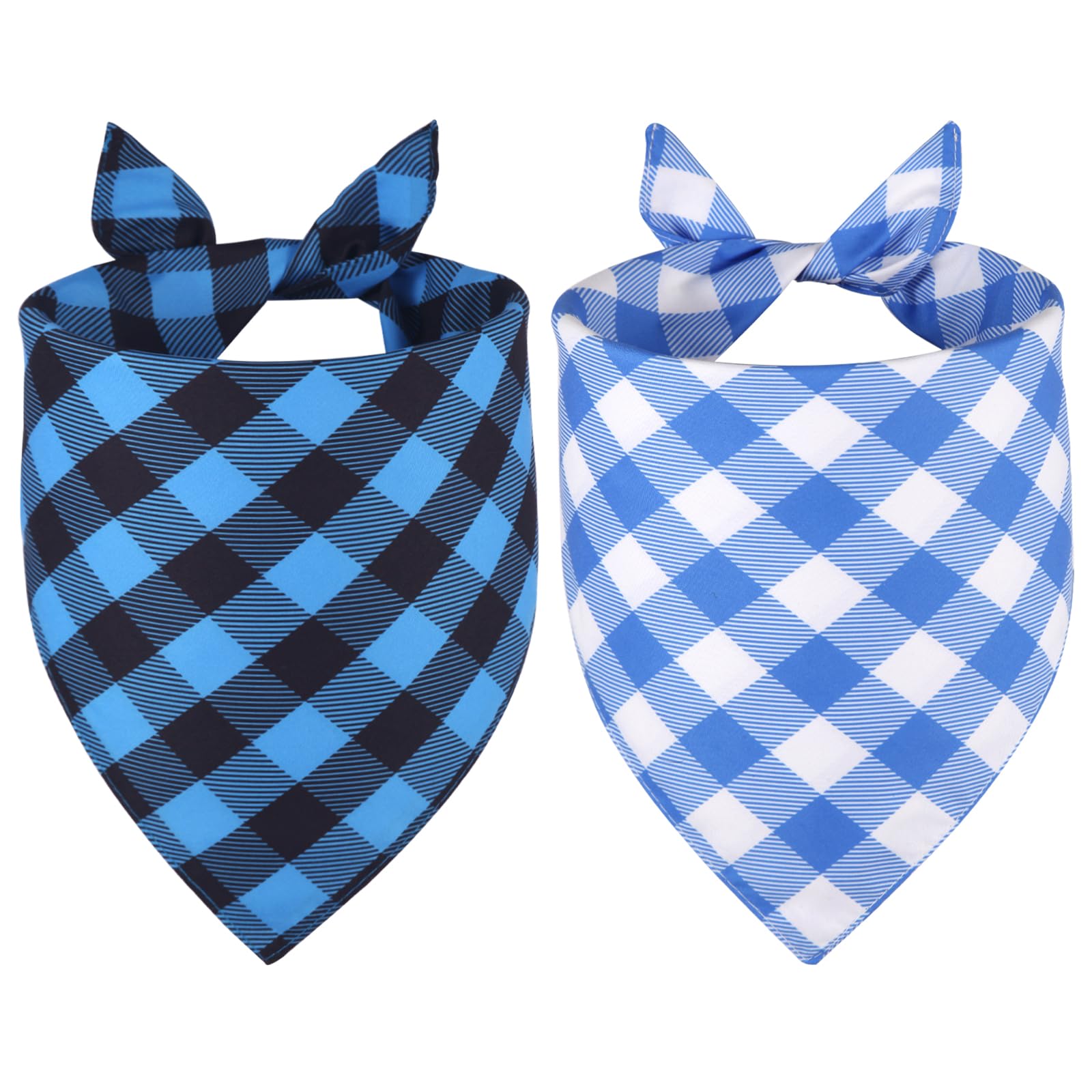 Agroon dog bandana blue plaid triangle small enhances pet style.