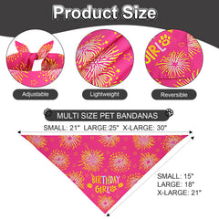 Agroon Dog Birthday Bandana pink large front, perfect birthday party accessory