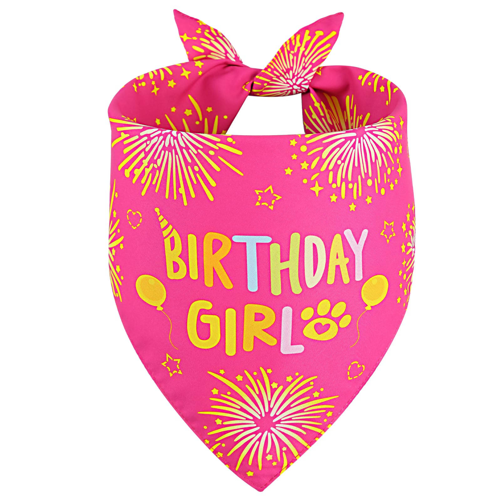 Agroon Dog Birthday Bandana pink small front, ideal birthday photo prop for pets