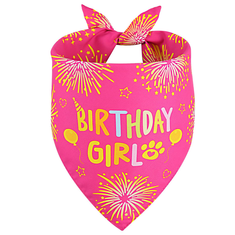 Agroon Dog Birthday Bandana pink small front, ideal birthday photo prop for pets