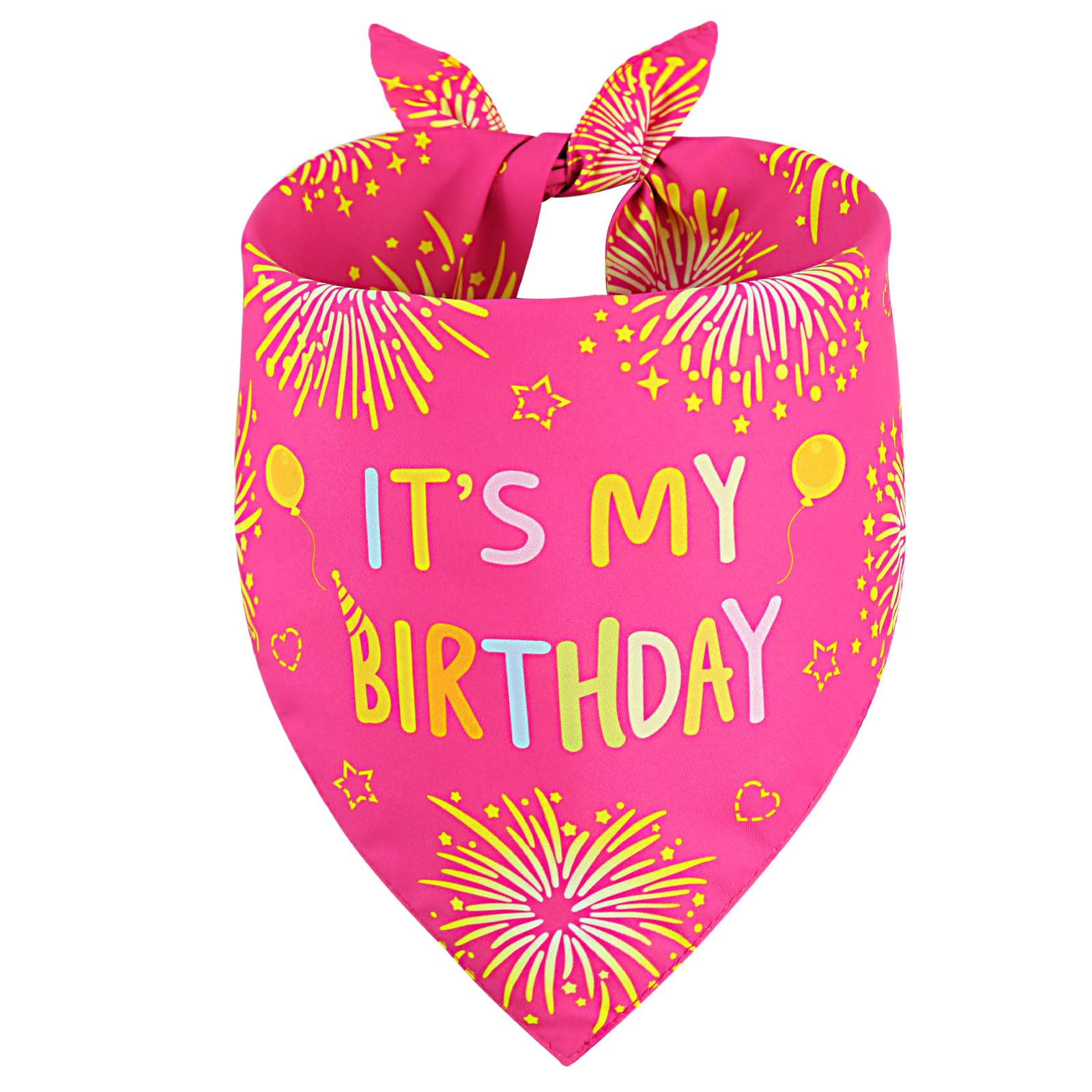 Agroon Dog Birthday Bandana pink small side, vibrant wear for cute party moments