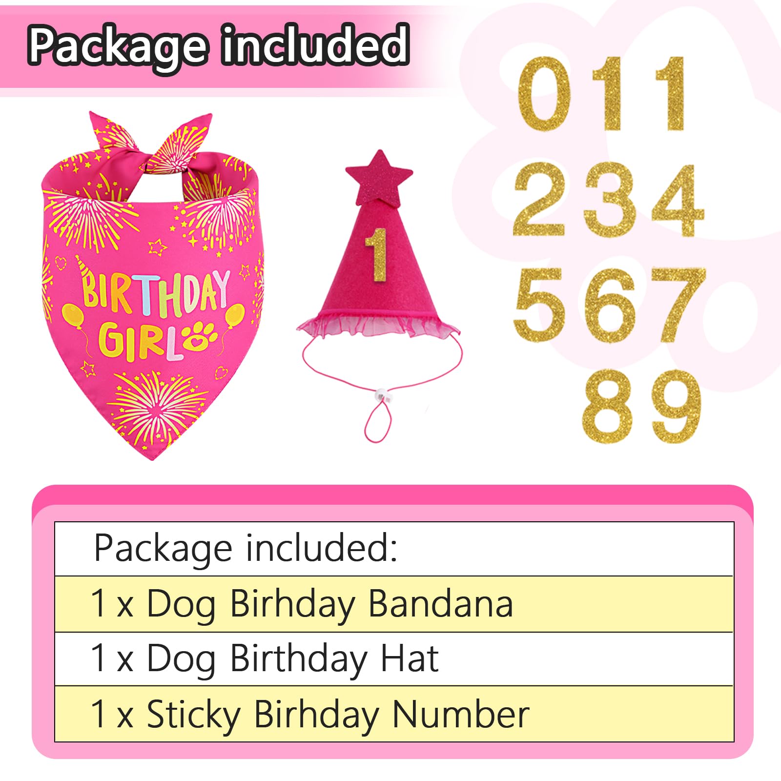 Agroon dog birthday bandana rose pink back view, double-sided design for versatile looks.