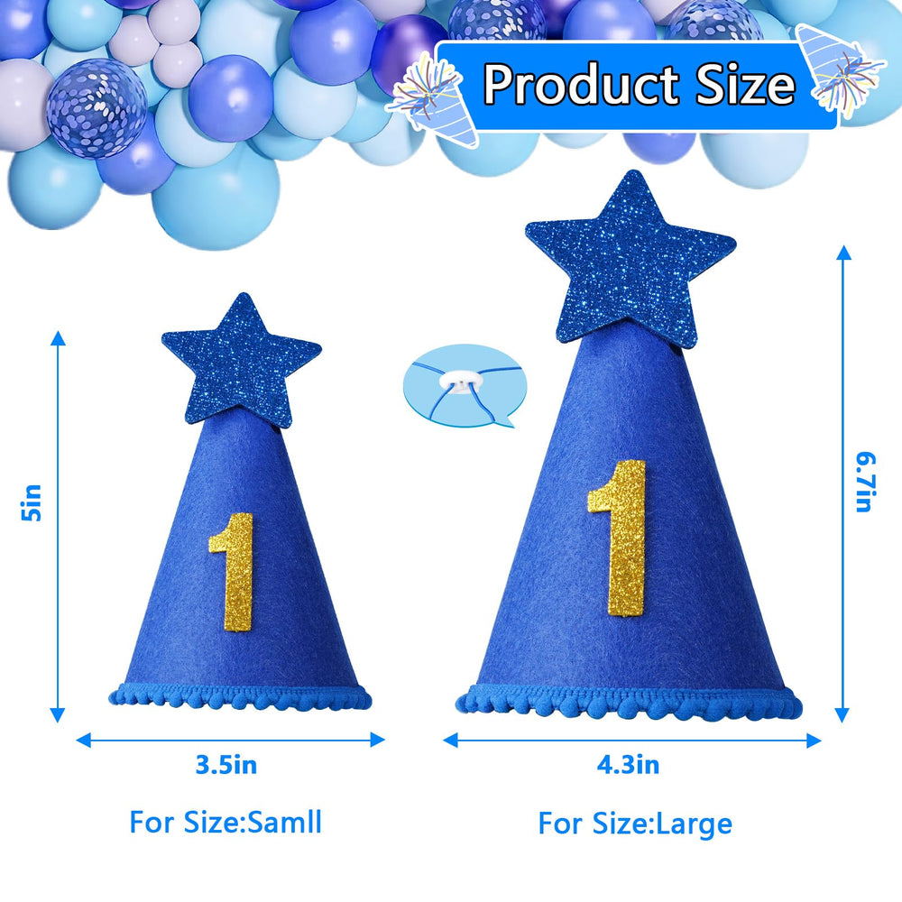 Agroon blue birthday hat detail with pentagram bling