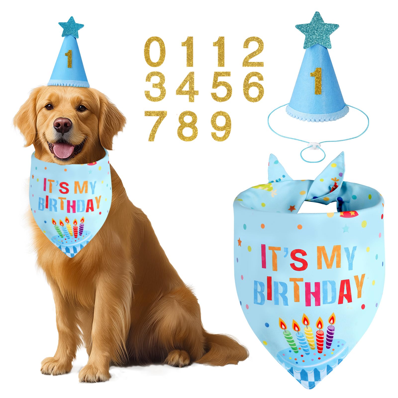 Agroon dog birthday hat with Velcro closure stays secure during playful moments.