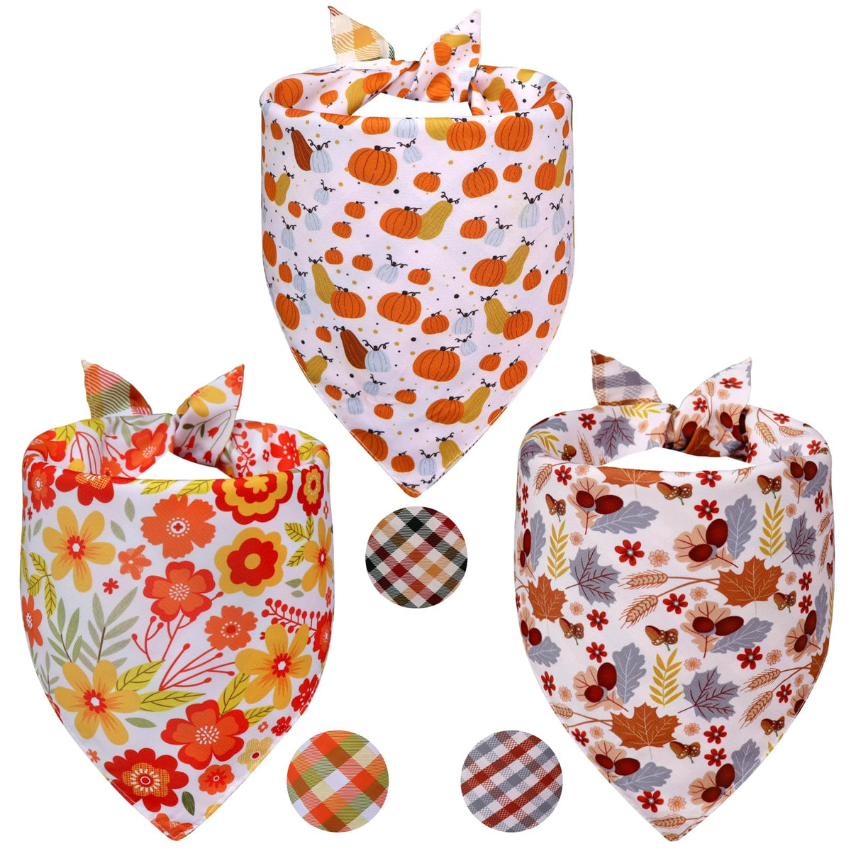 Agroon fall dog bandana with pumpkin motif for festive pet styling