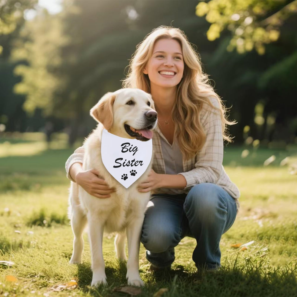 Agroon white xlarge dog bandana worn during birthday party photo.