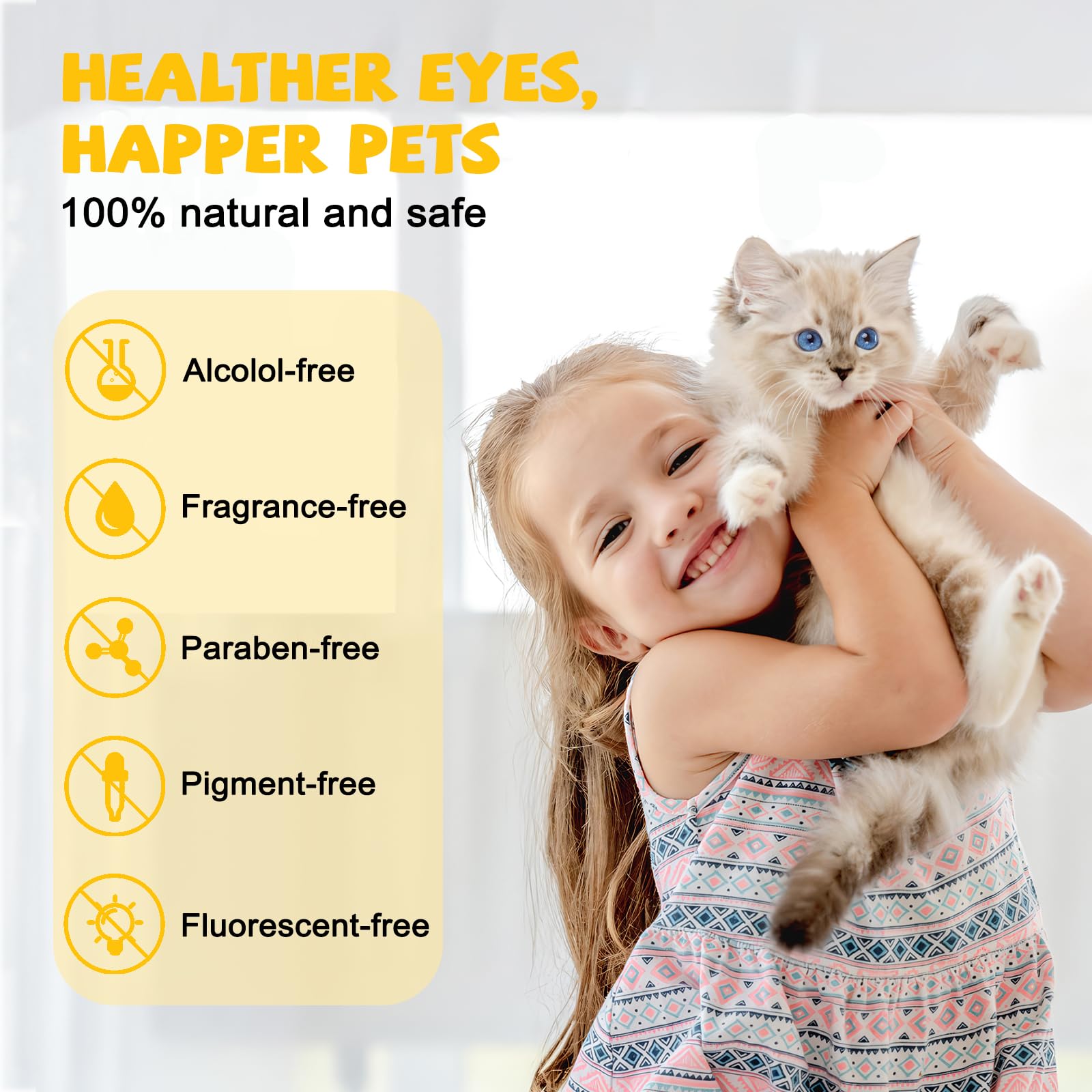 Agthyuve tear-stain focus suggests cleaner eyes and brighter appearance