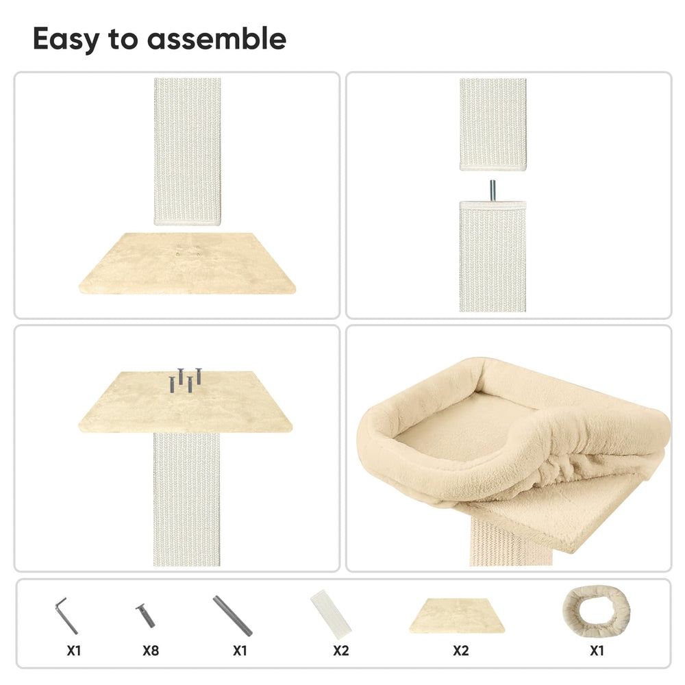 AGYM beige cat scratching post blends with neutral interiors.