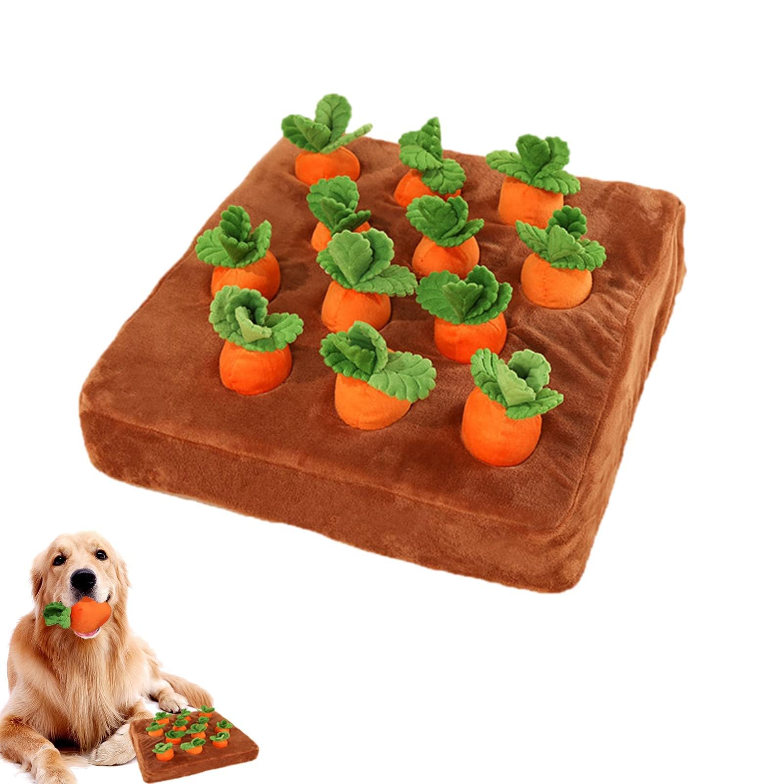 AGYTBG Carrot Snuffle Mat durable plush for long-lasting play.
