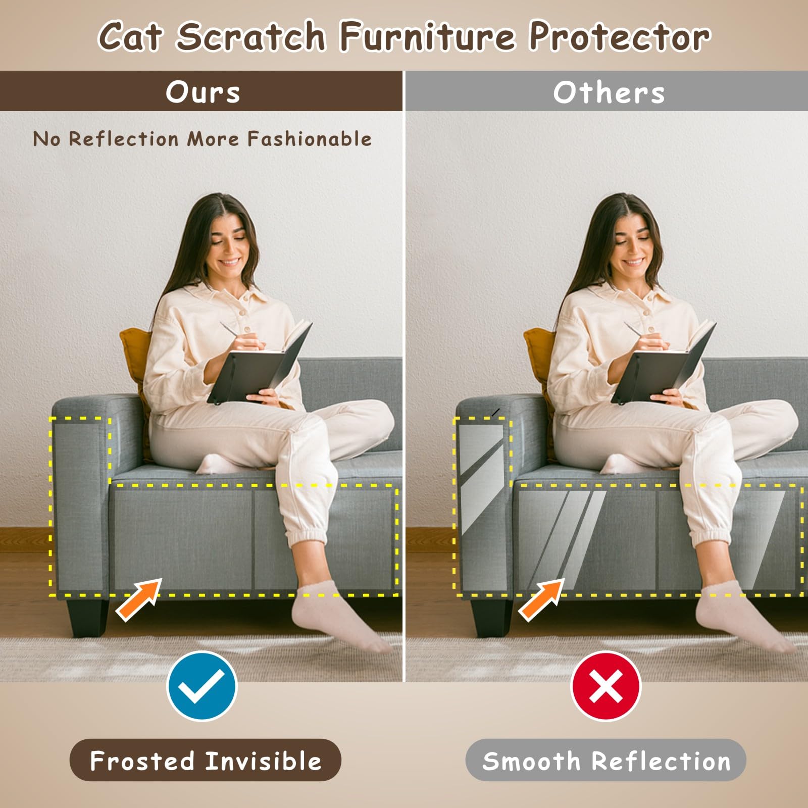 AHAILUOO matte-datte design transparent guard blends with furniture for a clean, unobtrusive look