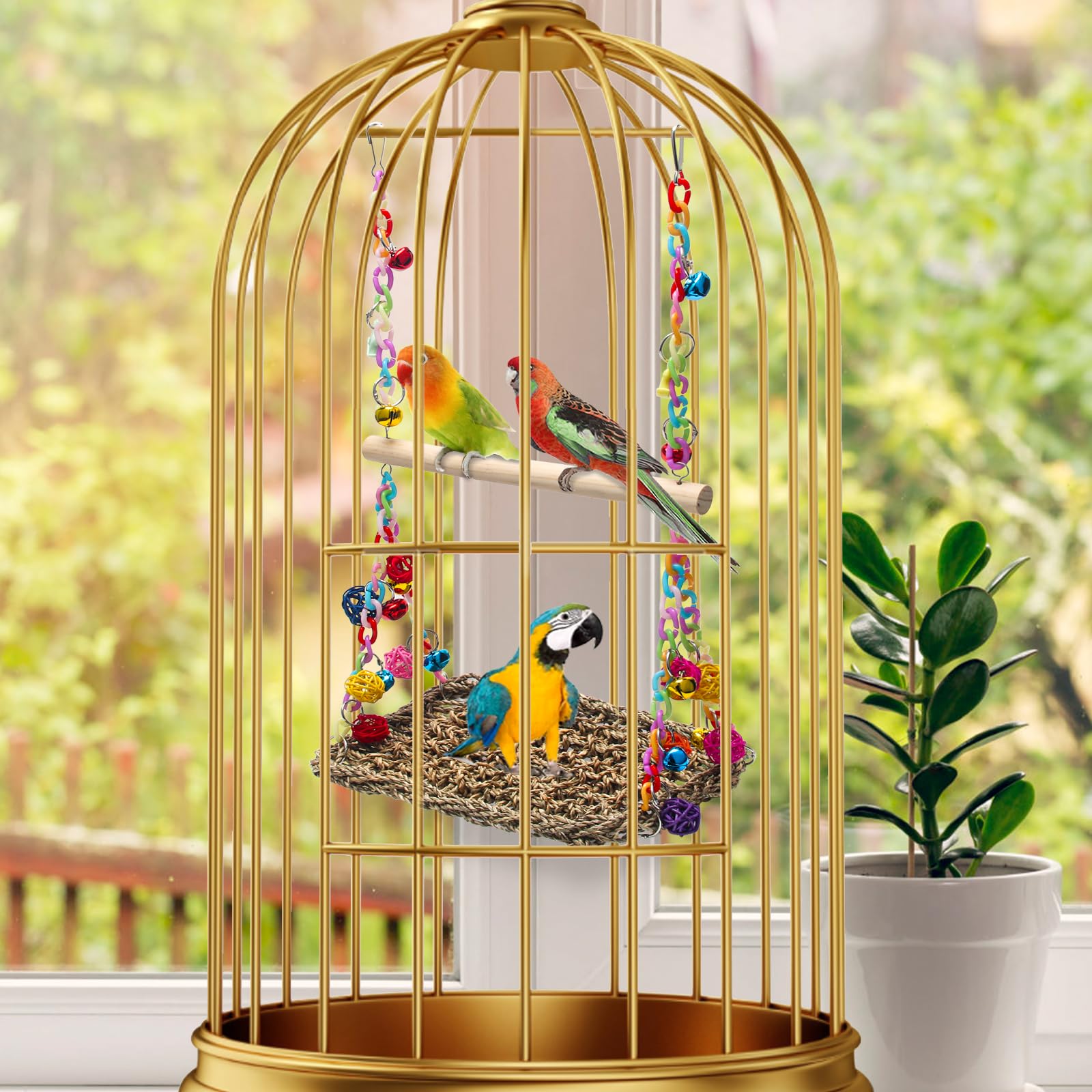 AHIER bell-rattan-balls-swings bring cheerful sounds and tactile fun.