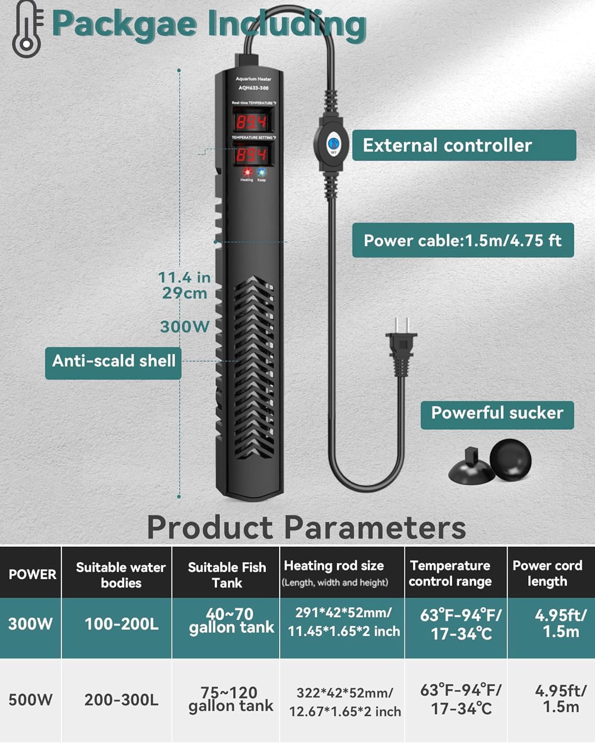 AHJ aquarium heater overheat protection prevents dangerous spikes and protects aquatic life.
