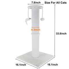 Ahomdoo cat scratching post 34 inches sisal rope close-up for durable, satisfying scratching.