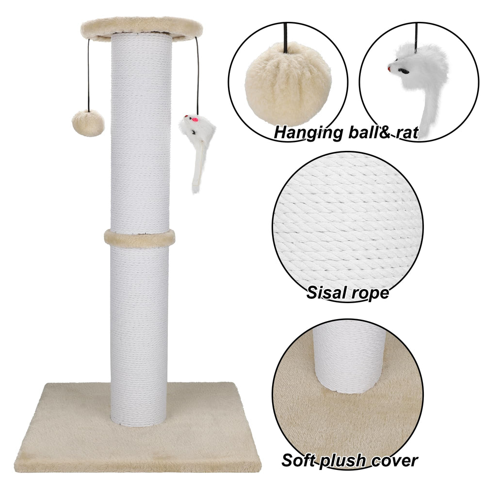 Ahomdoo cat scratching post easy-assembly includes tools for quick setup.
