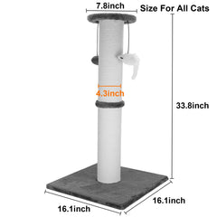 Ahomdoo extra-tall 34-inch post enables full-body stretches for cats