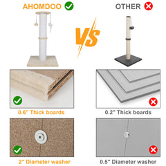 Ahomdoo cat scratching post with multiple-surfaces keeps cats engaged and scratching varied.