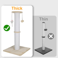 Ahomdoo cat scratching post with sisal-rope-detail promises durable scratching surface.