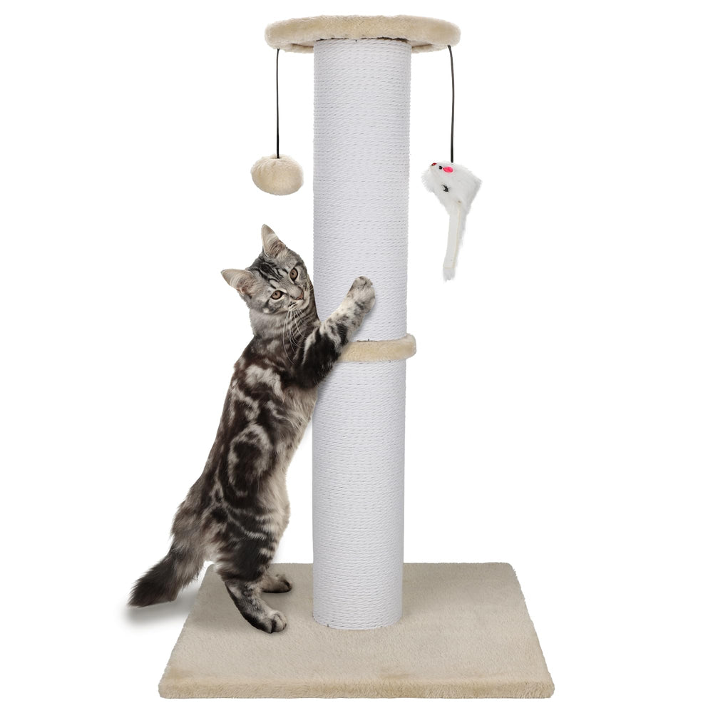 Ahomdoo cat scratching post 34in sturdy-base provides stable daily scratching.