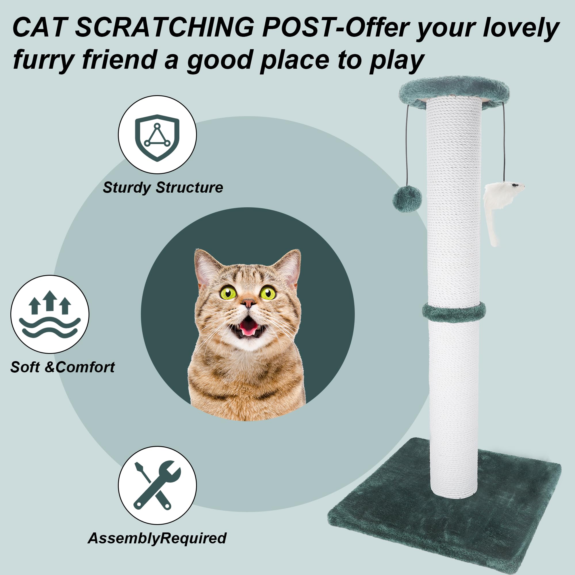 Ahomdoo 34in tall post provides extended space for full-body stretches.