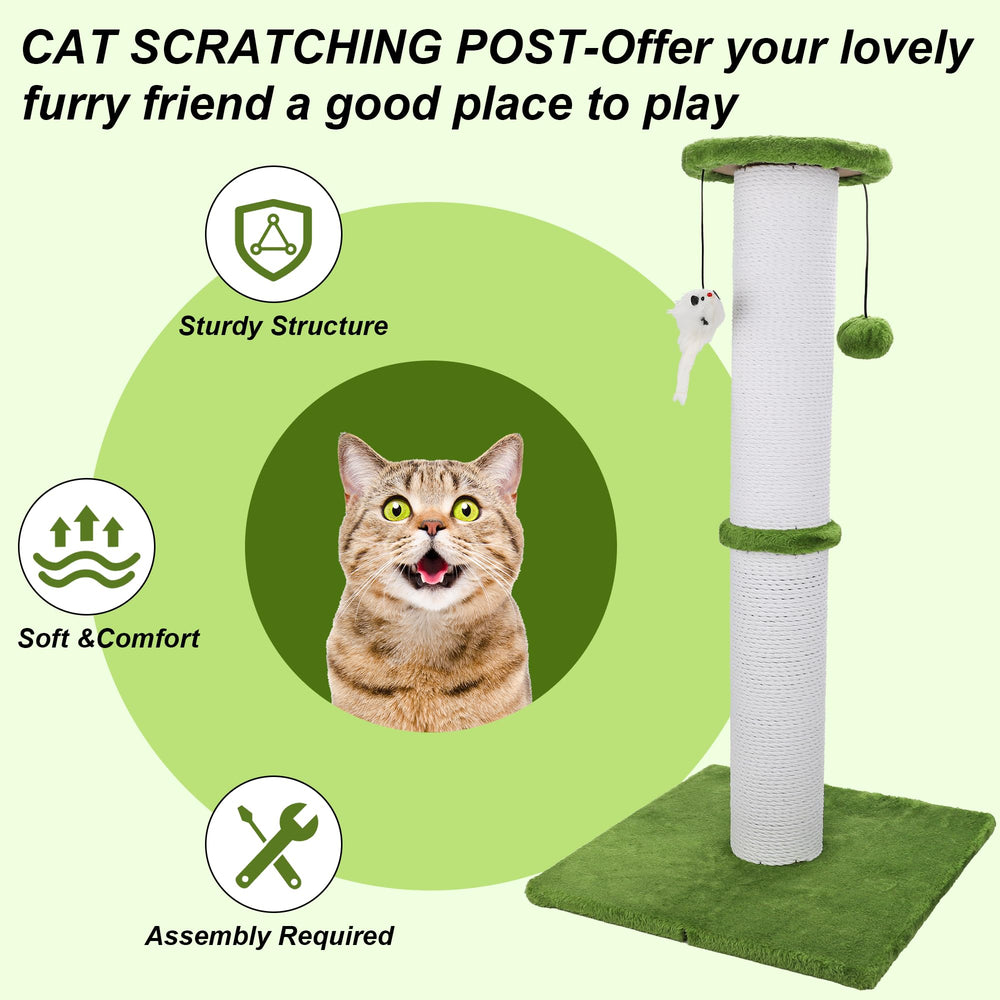 Ahomdoo cat scratching post easy assembly with included tools.