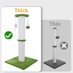 Ahomdoo cat scratching post hanging ball offers interactive play during scratching sessions.