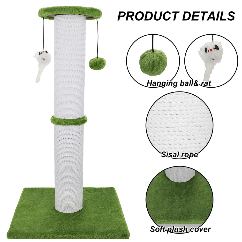Ahomdoo cat scratching post 34inch indoor use fits apartments and homes.