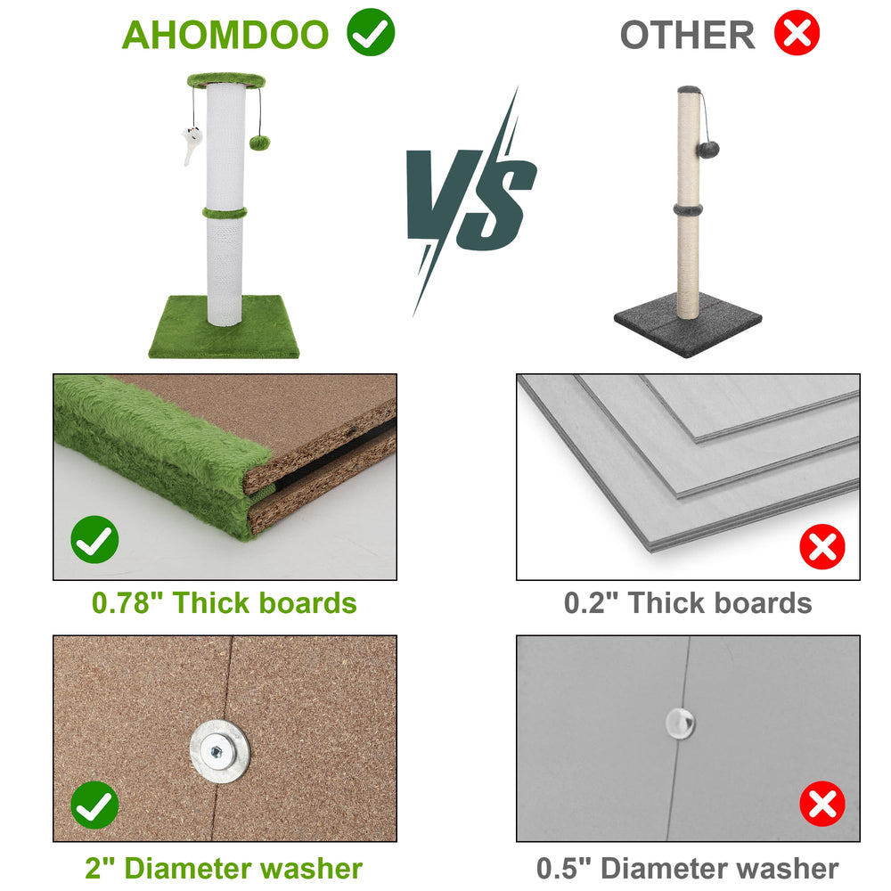 Ahomdoo cat scratching post mice design invites play and mental stimulation.