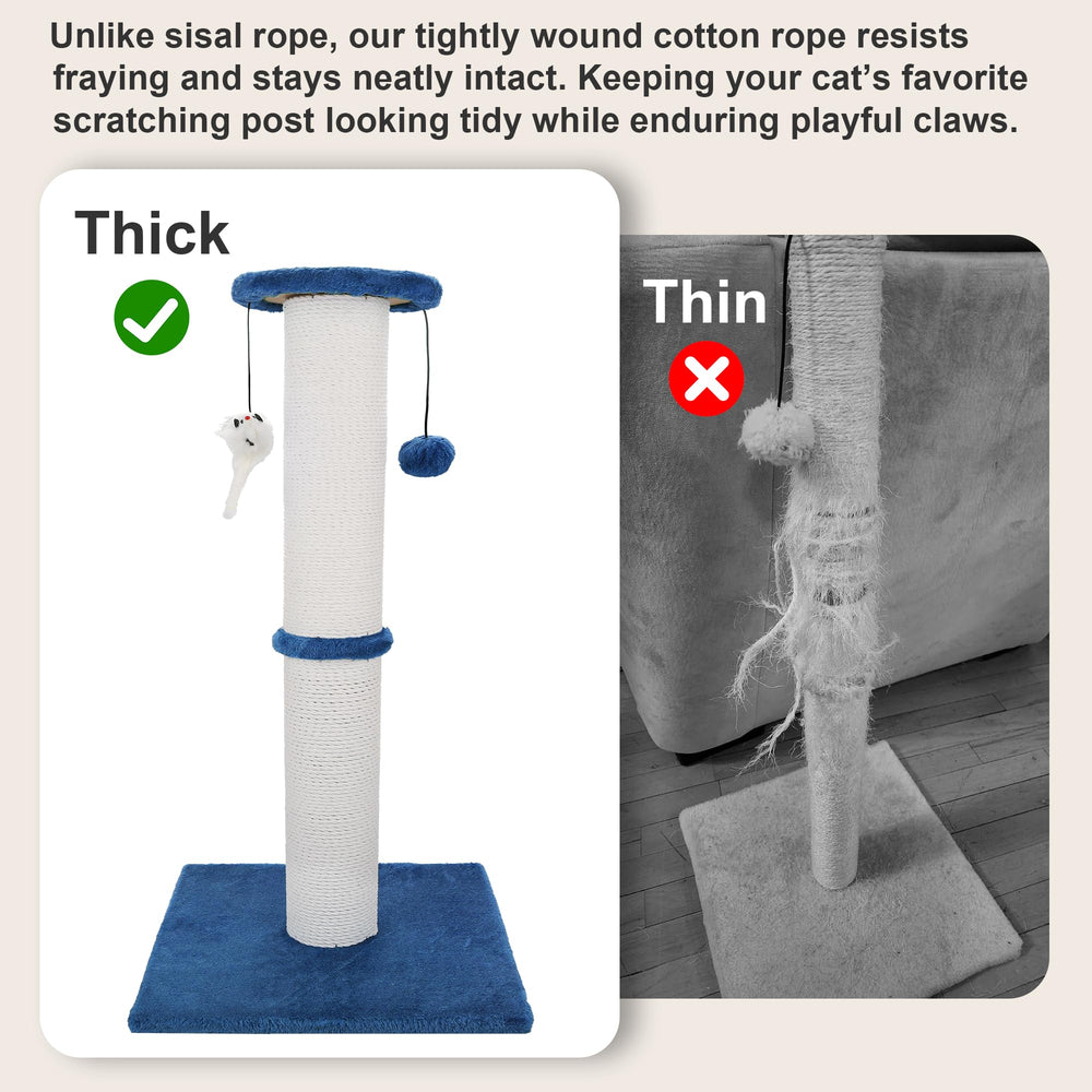 Ahomdoo sisal rope-wrapped post shows durable material ideal for daily claw maintenance.