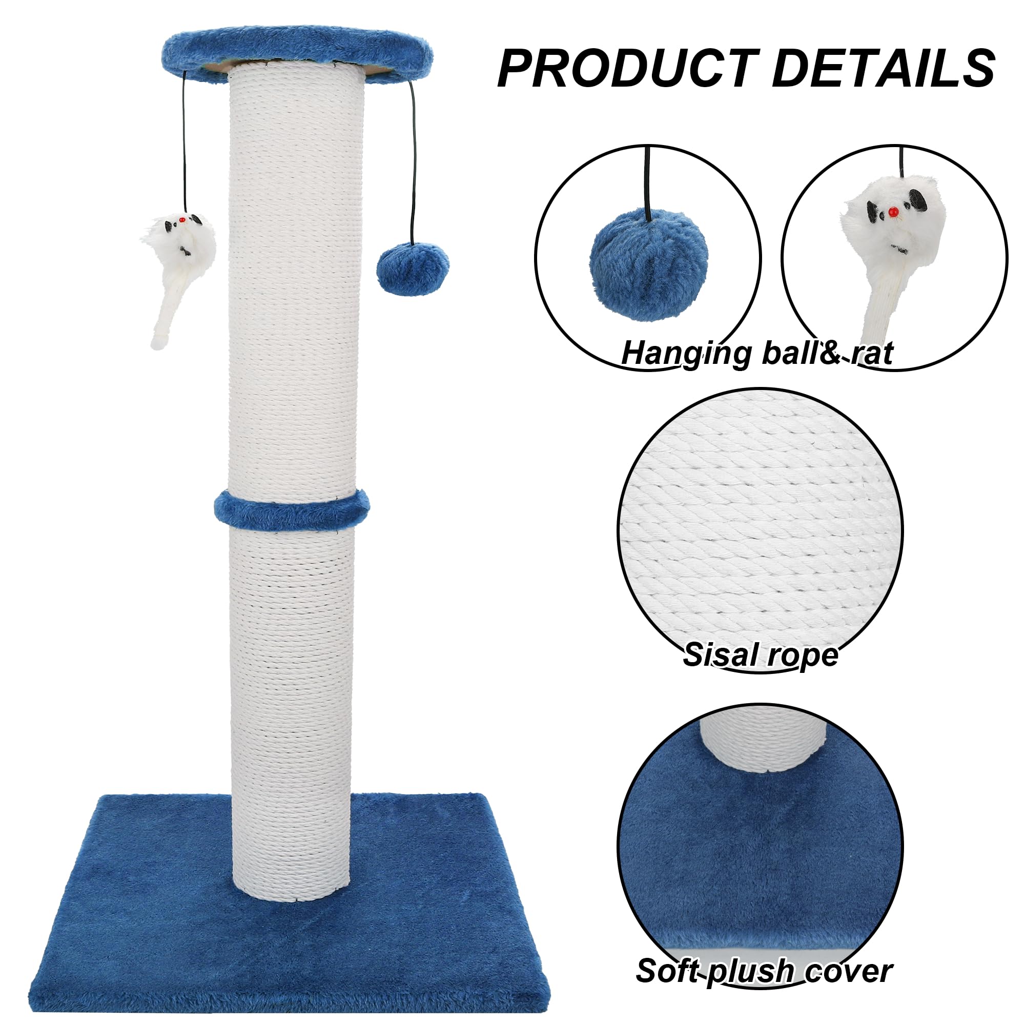 Ahomdoo sturdy-base design provides secure stability during energetic scratching sessions.