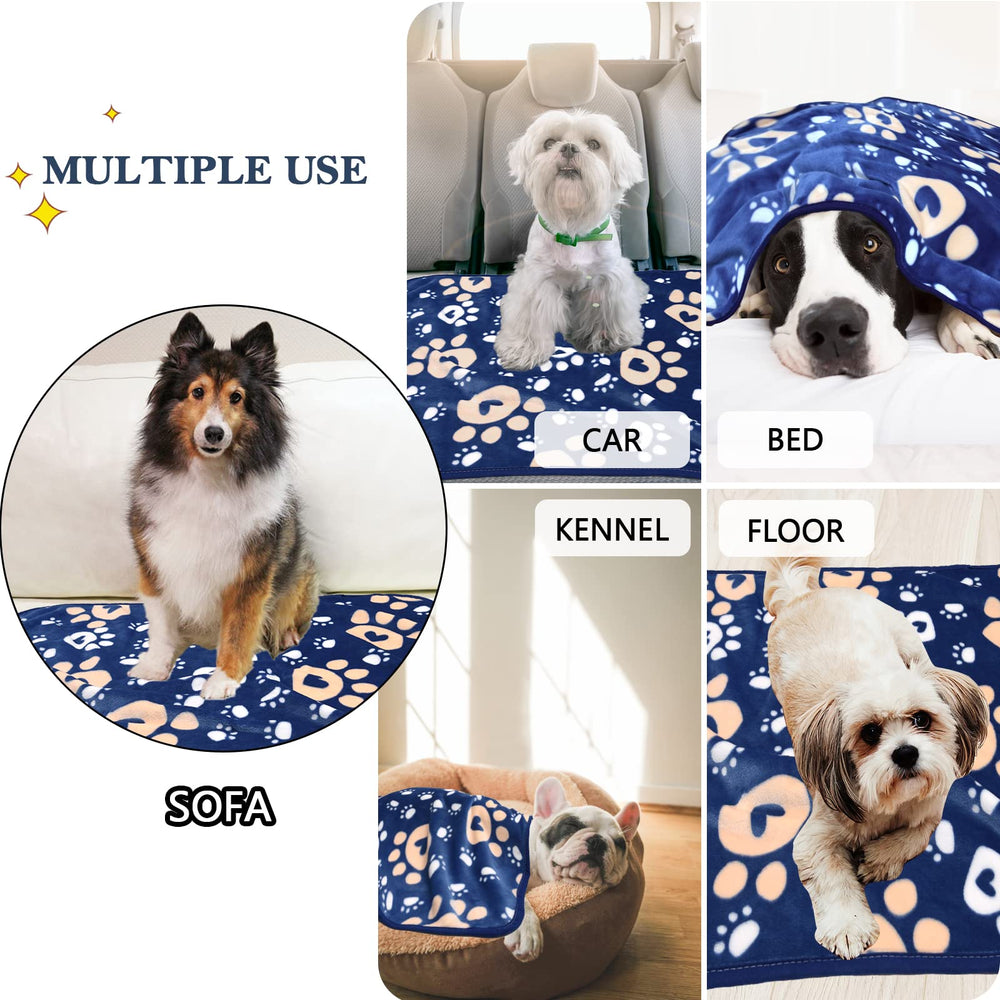 AHOOCUSTOM dog blanket care label shows machine washable design for easy cleaning.