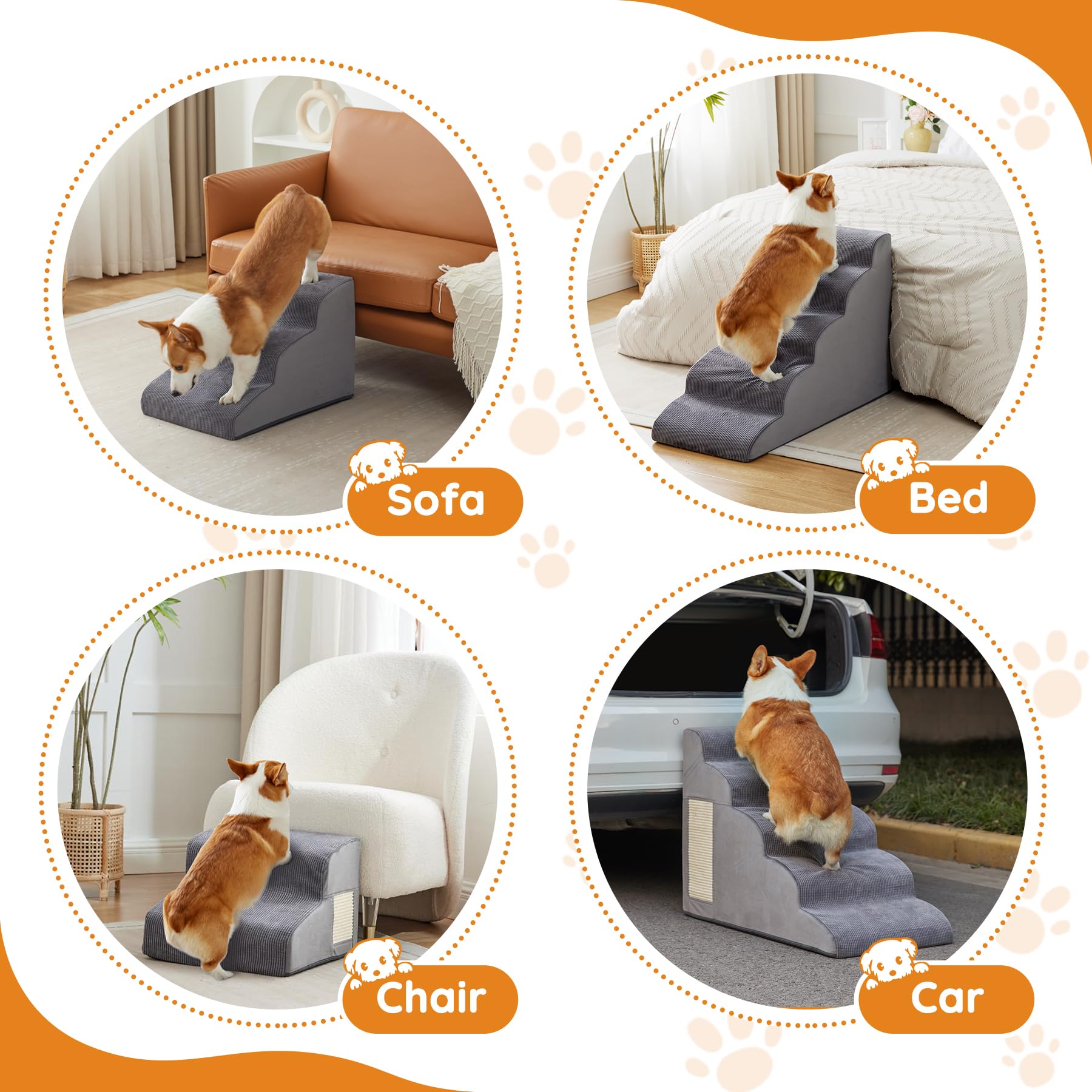 Ahpmeoa dog stairs compact design stores away effortlessly between uses