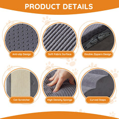 Ahpmeoa dog stairs non-slip bottom keeps pets safe on slick floors