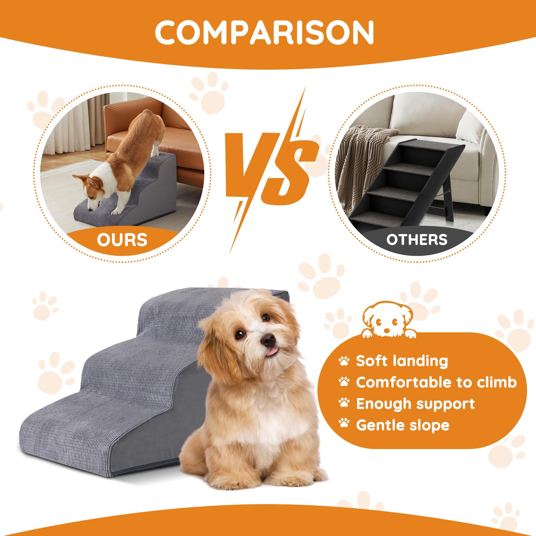 Ahpmeoa dog stairs removable washable cover simplifies cleaning after adventure