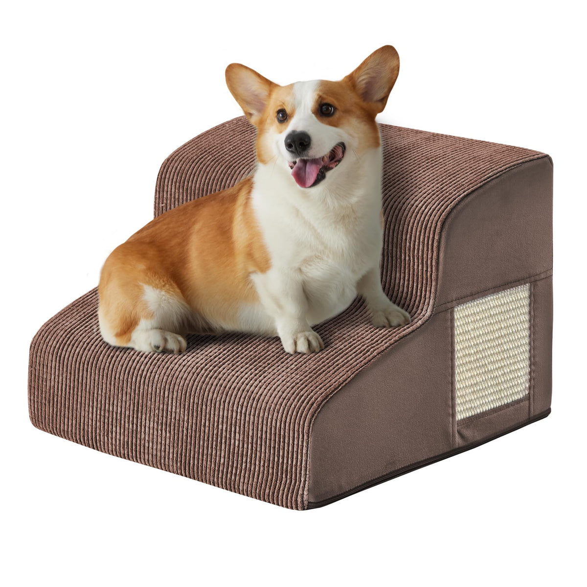 Ahpmeoa dogs steps for bed side view shows compact 2-step design for easy climbs.