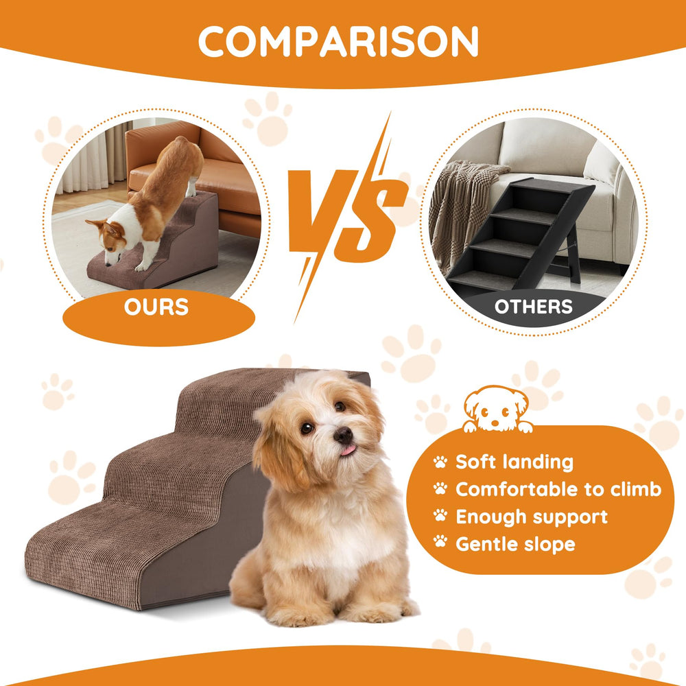 Ahpmeoa pet stairs 5-step coffee—suitable for taller couches and beds.
