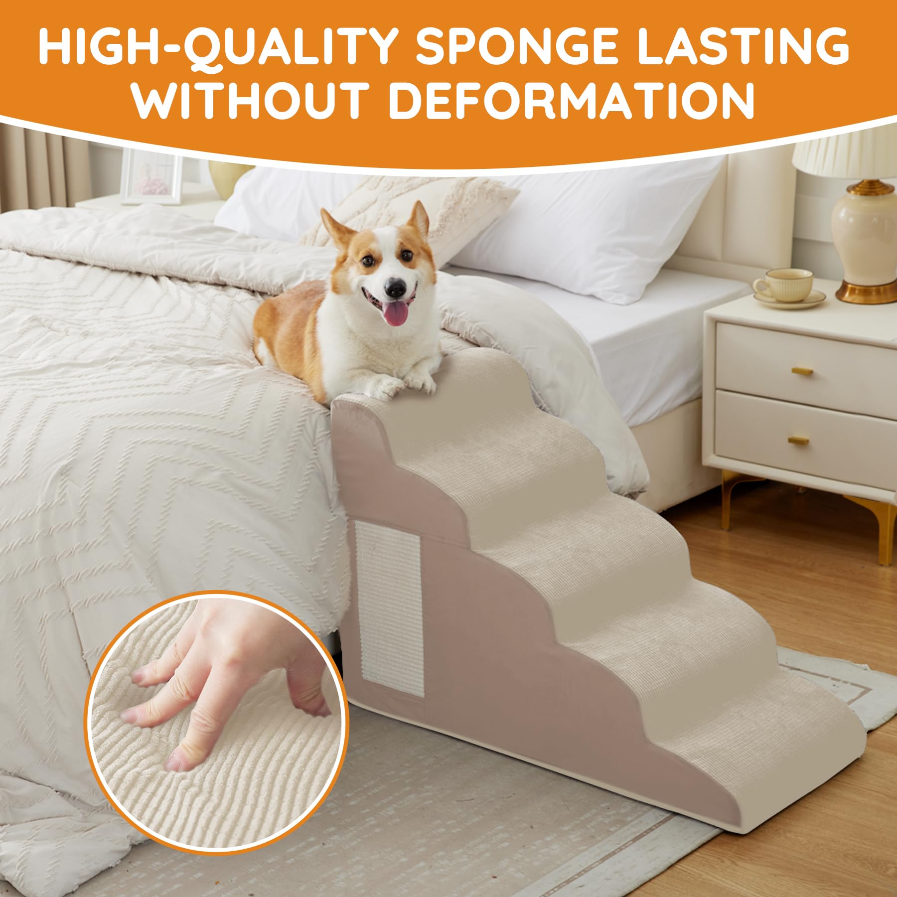 Ahpmeoa Pet Stairs dual-use design doubles as a cat scratching pad