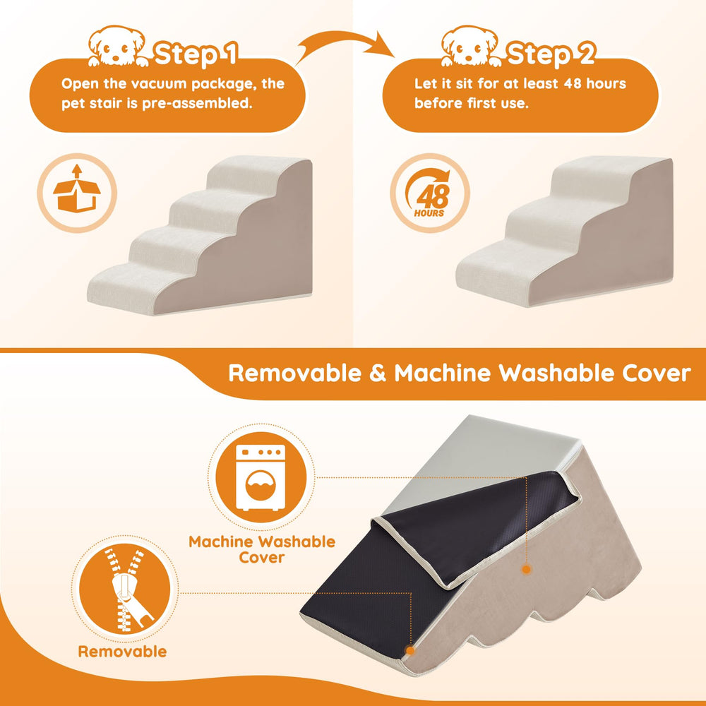 Ahpmeoa Pet Stairs easy setup for bed, sofa, car